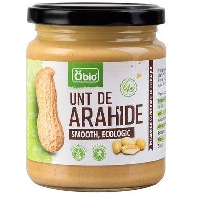 Unt de arahide smooth bio 250g Obio