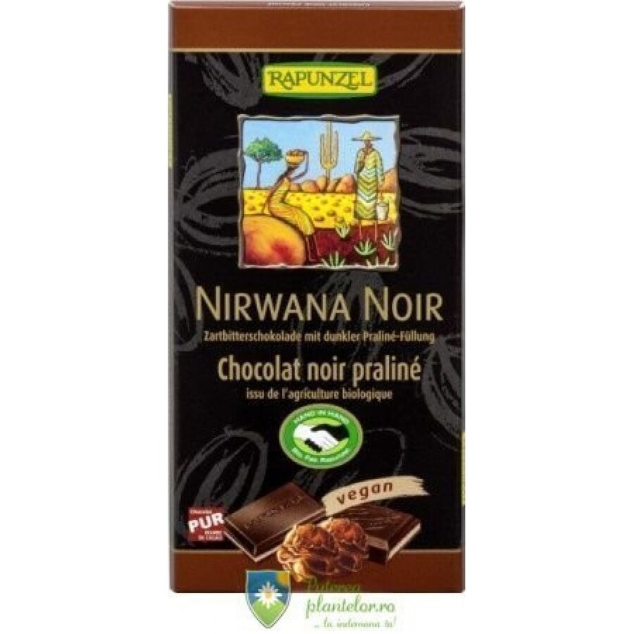 Ciocolata Bio Nirwana neagra 55% cacao 100 gr