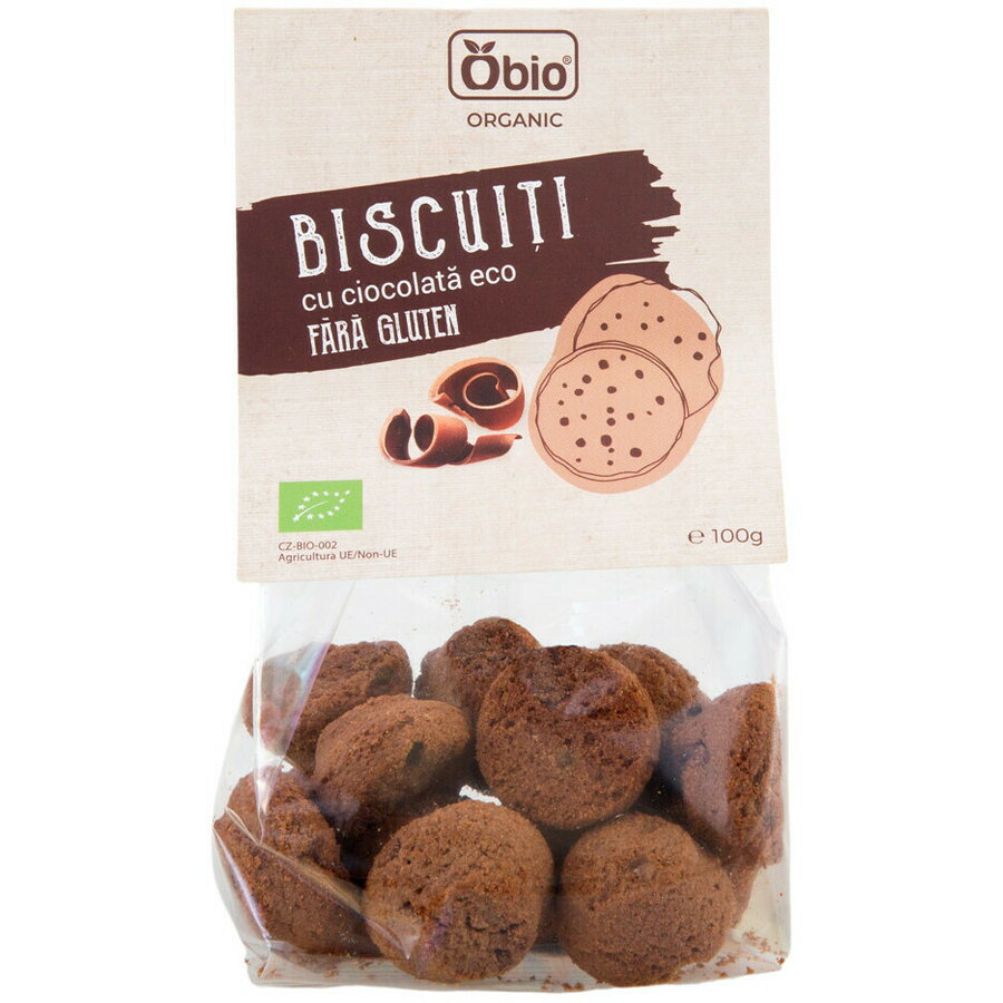 Biscuiti cu ciocolata fara gluten bio 100g Obio