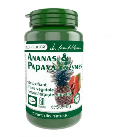 Ananas si Papaya enzymes 60 comprimate