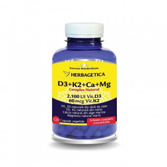 Complex natural D3+K2+CA+MG 120 capsule