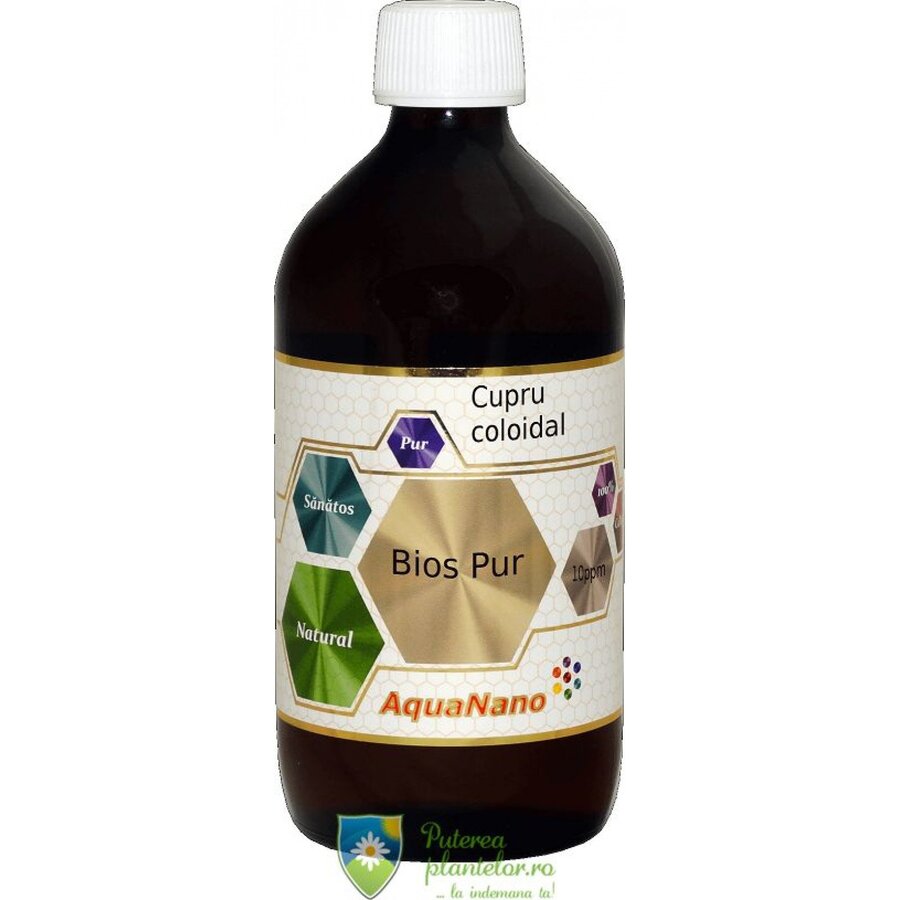 Cupru coloidal AquaNano Bios Pur 10ppm 480 ml