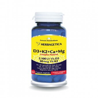 Complex natural D3+K2+CA+MG 60 capsule