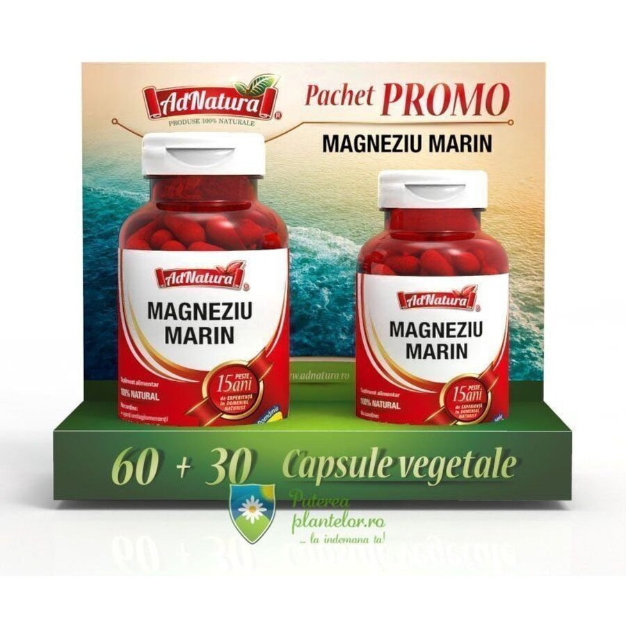 Pachet Promo Magneziu marin 60 capsule + 30 capsule