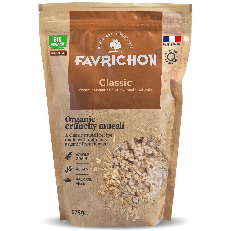 Musli BIO cu cereale integrale si nuca de cocos Favrichon 375g