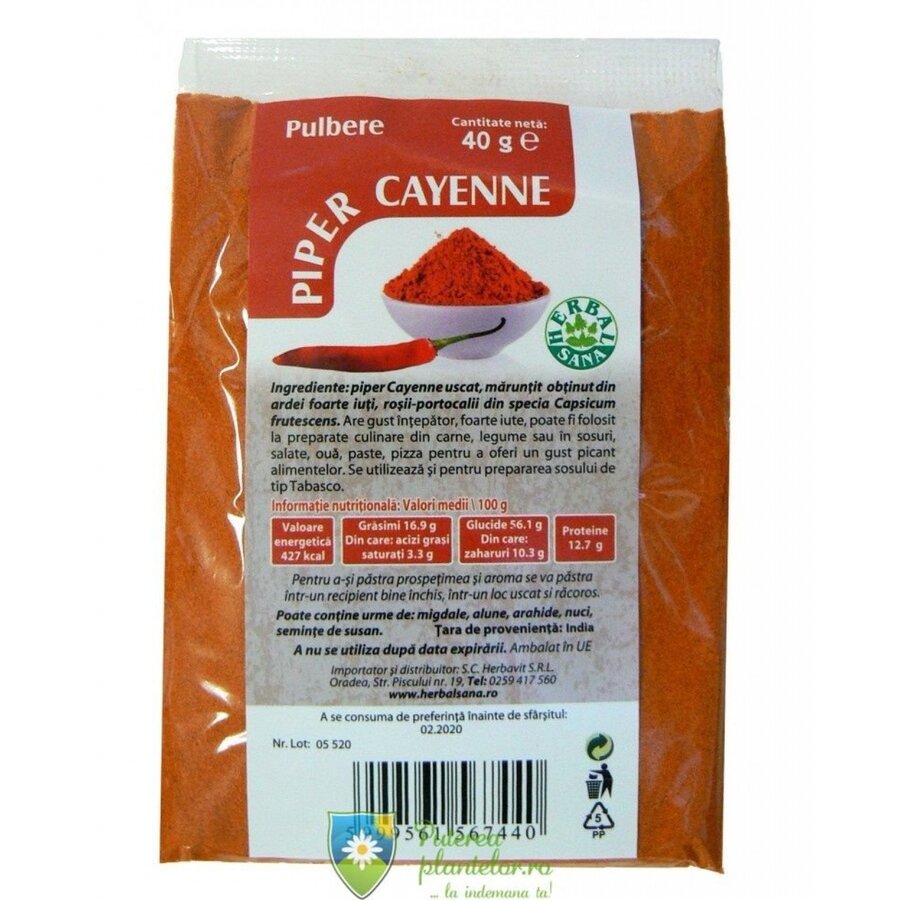 Piper Cayenne pulbere 40 gr