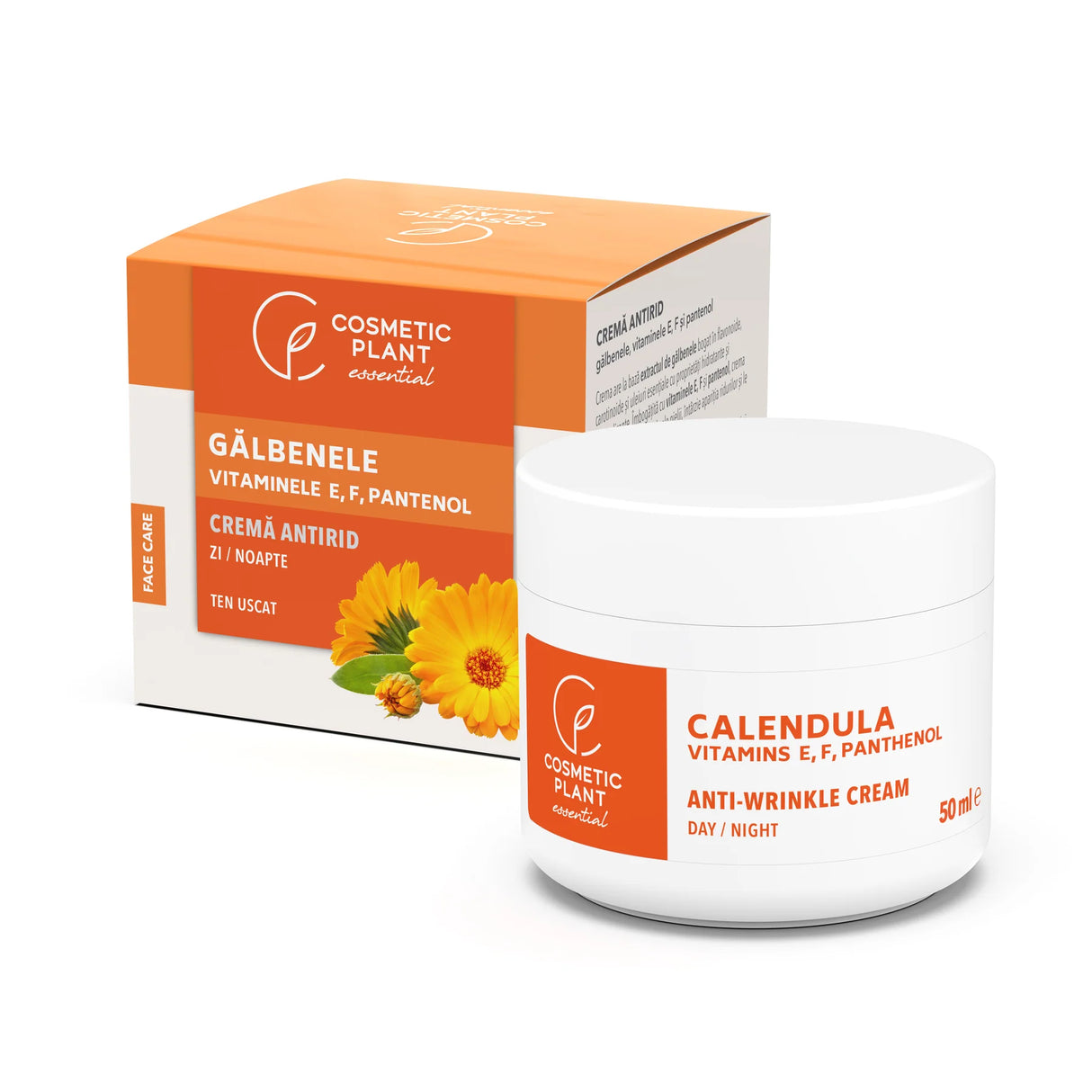 Cremă antirid cu gălbenele şi vitaminele E, F si pantenol