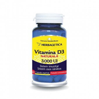 Vitamina D3 naturala 3000 UI - 60 capsule