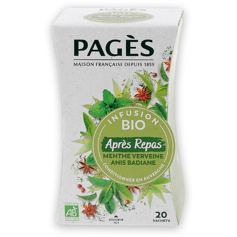 Ceai BIO pentru dupa masa (menta, anason, verbena) Pages 20 plicuri