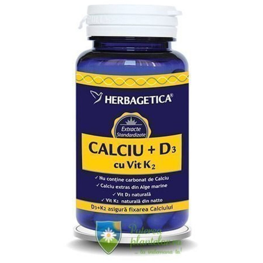 Calciu + D3 cu Vitamina K2 60 capsule