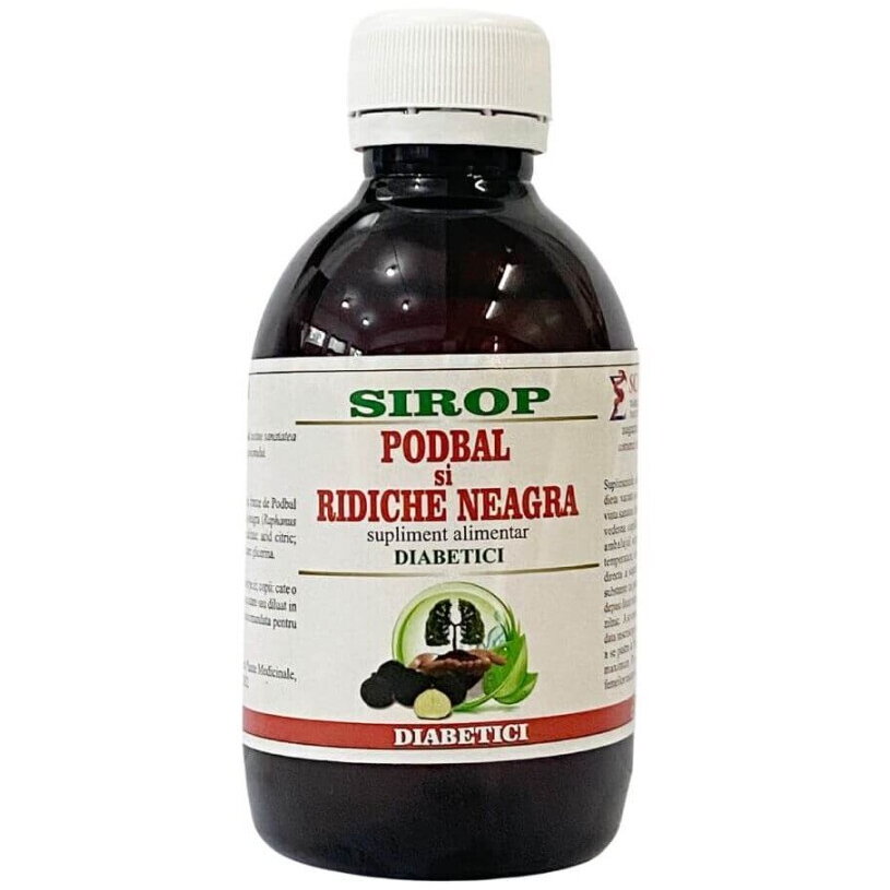 Sirop Podbal si ridiche neagra pentru diabetici, 200 ml, Elidor