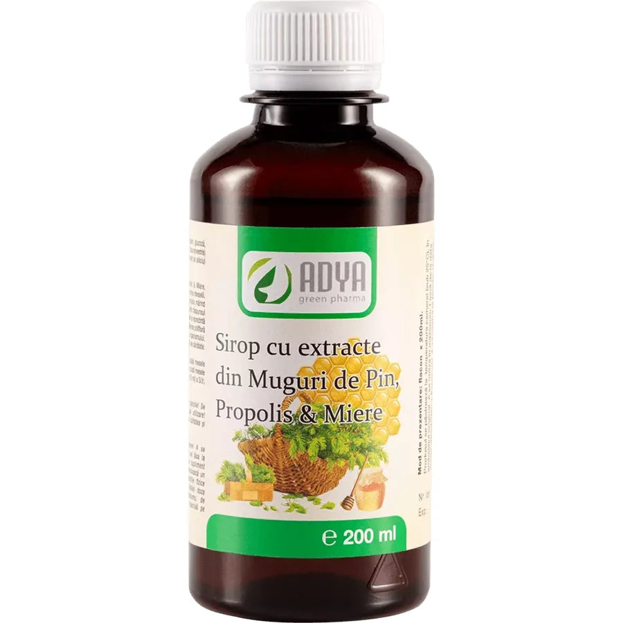 Sirop cu Muguri de Pin, Propolis și Miere, Adya, 200 ml