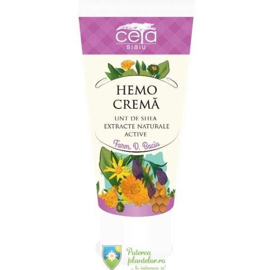 Hemo crema cu unt de shea si extracte naturale active 50 ml