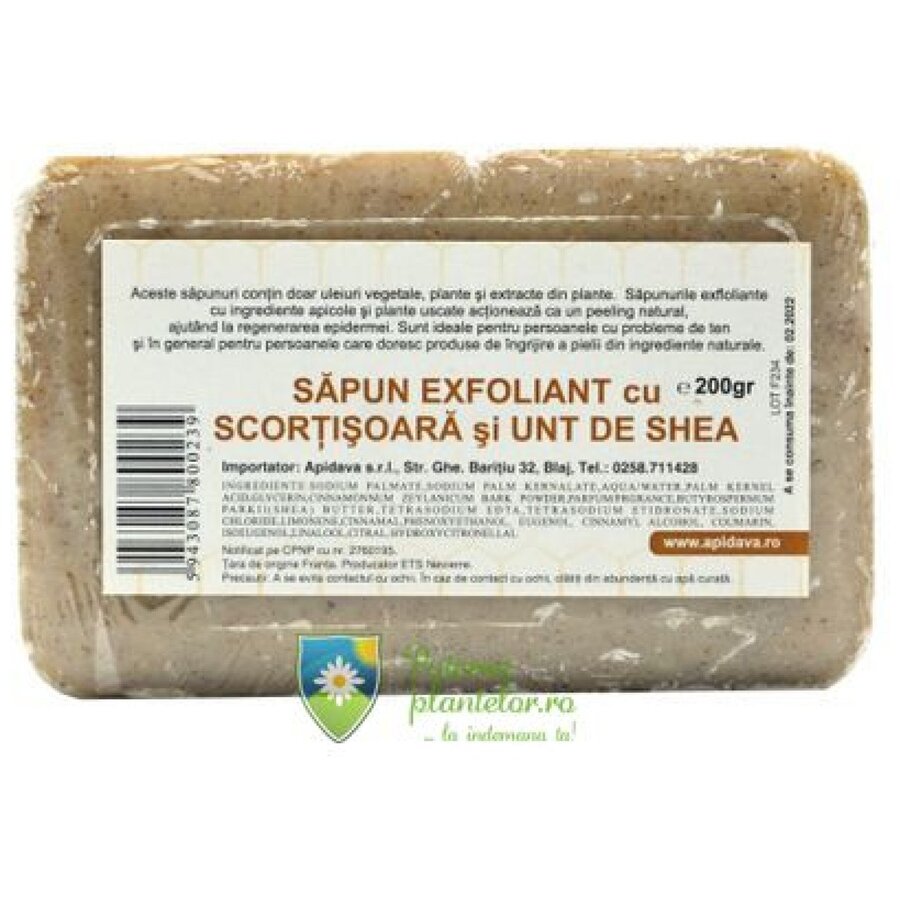 Sapun Exfoliant cu scortisoara si unt de shea 200 gr