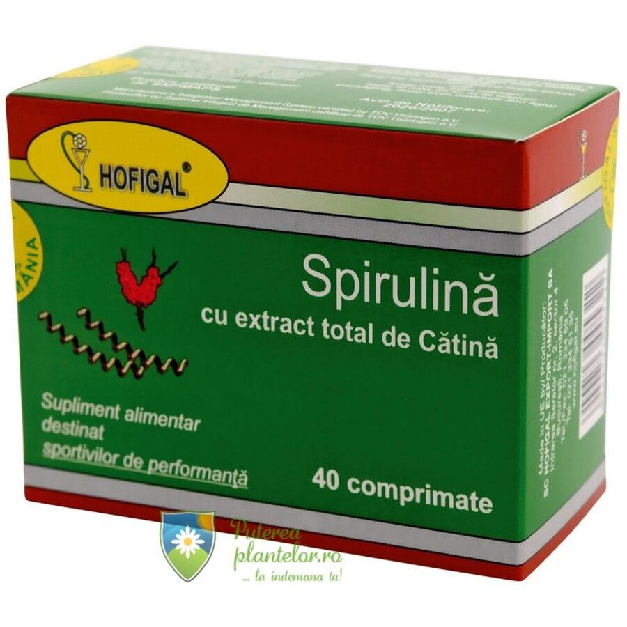 Spirulina cu Extract total de Catina 40 cpr