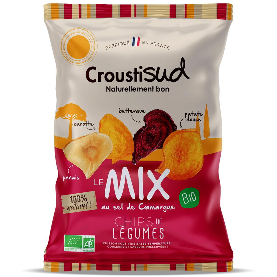 Chipsuri BIO din mix de 4 legume Croustisud