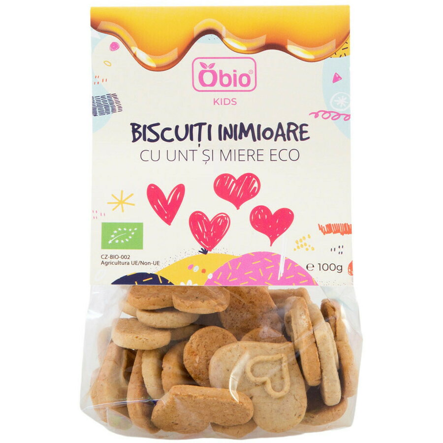 Biscuiti inimioare cu unt si miere bio 100g Obio