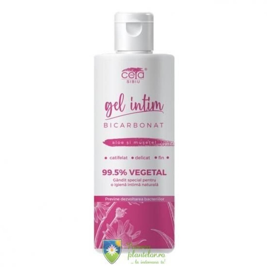 Gel Intim 99.5% Vegetal Bicarbonat Aloe si Musetel cu pompita - 200 ml