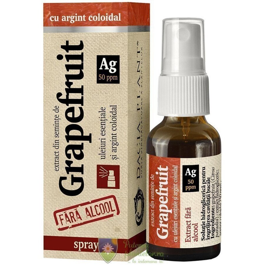 Spray Grapefruit cu Argint coloidal fara alcool 20 ml