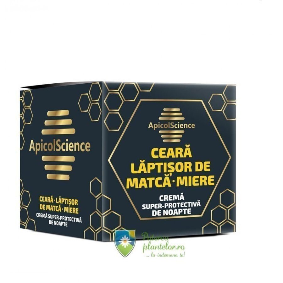 Crema super-protectiva de noapte cu ceara, laptisor de matca si miere ApicolScience 75 ml