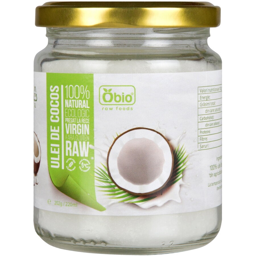 Ulei de cocos virgin raw bio 220ml OBIO