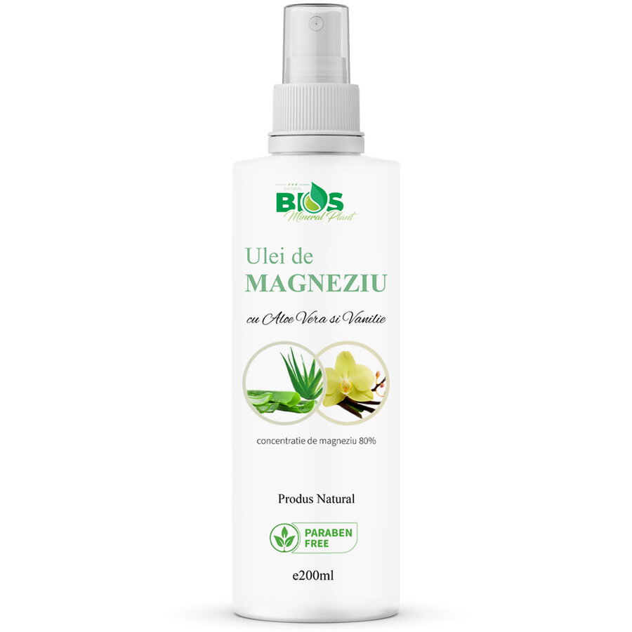 Ulei de Magneziu cu Aloe Vera si Vanilie, 200 ml Bios Mineral Plant