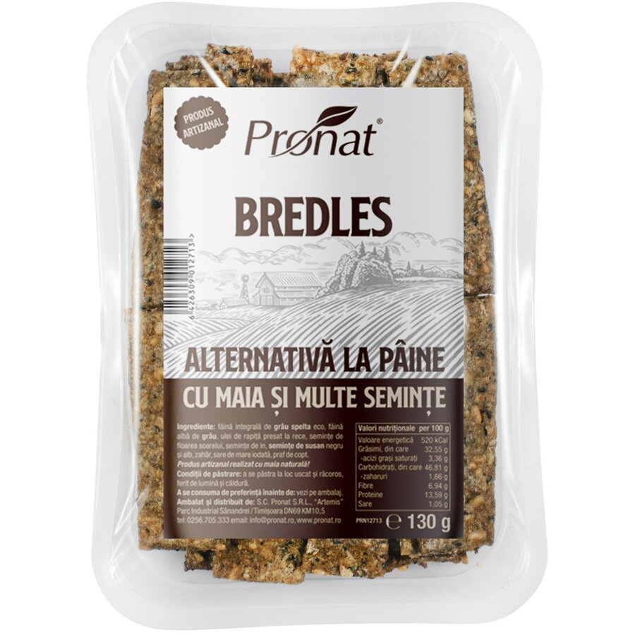 Bredles alternativa la paine cu maia si multe seminte, 130g Pronat