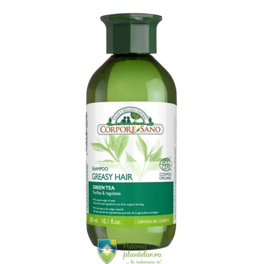 Sampon purifiant cu ceai verde si urzica par gras 300 ml