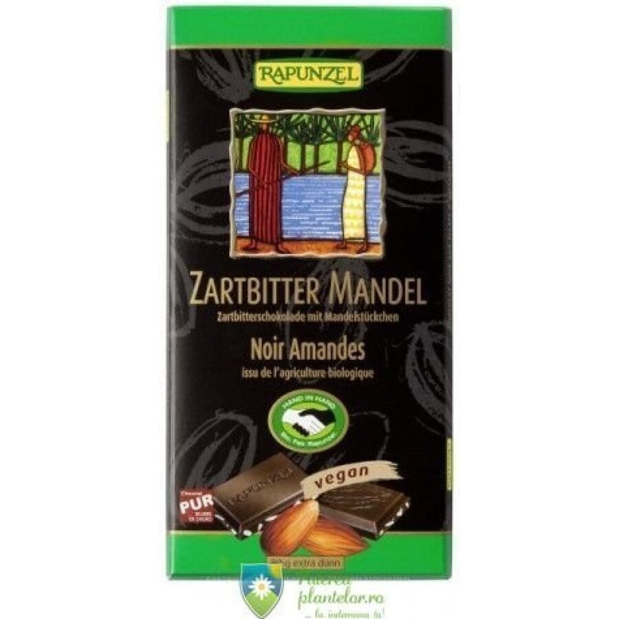 Ciocolata amaruie cu Migdale si 55% cacao 80 gr BIO