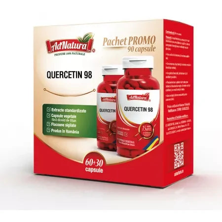 Pachet Quercetin 98, 60 + 30 capsule, AdNatura