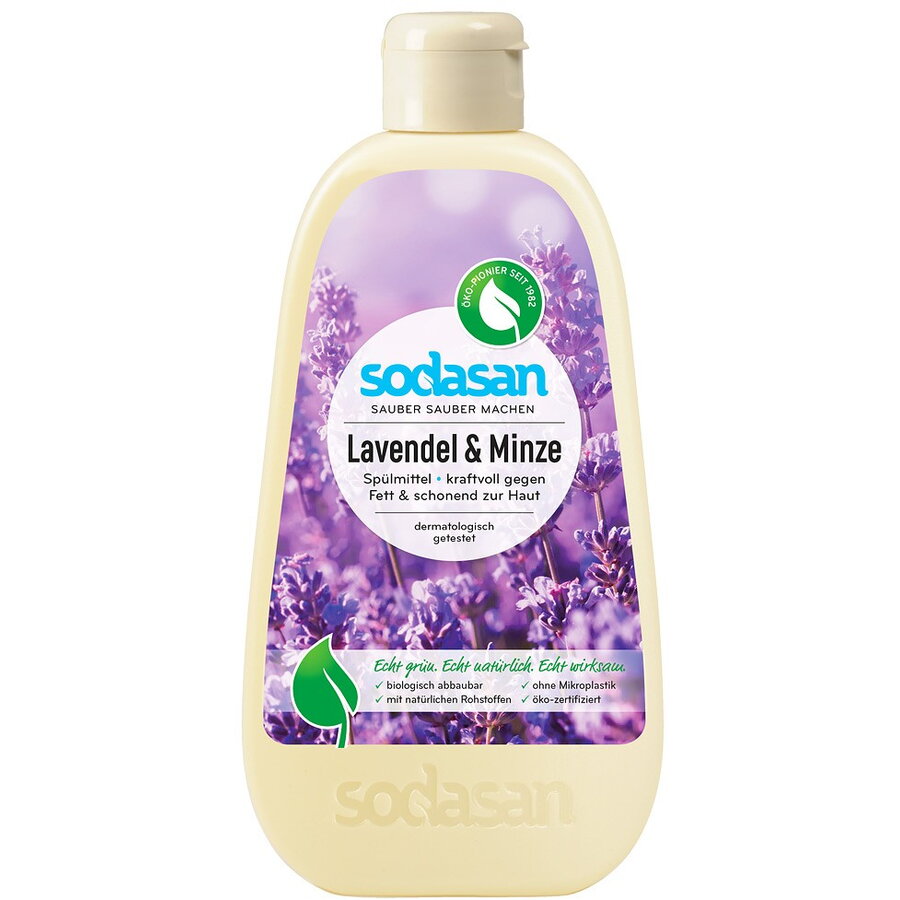 Detergent de vase lichid cu lavanda si menta Sodasan, 500ml