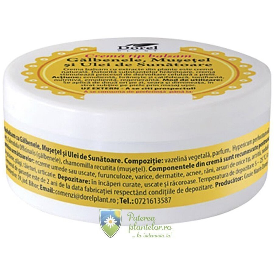 Crema Galbenele, Musetel si Ulei de Sunatoare 100 ml