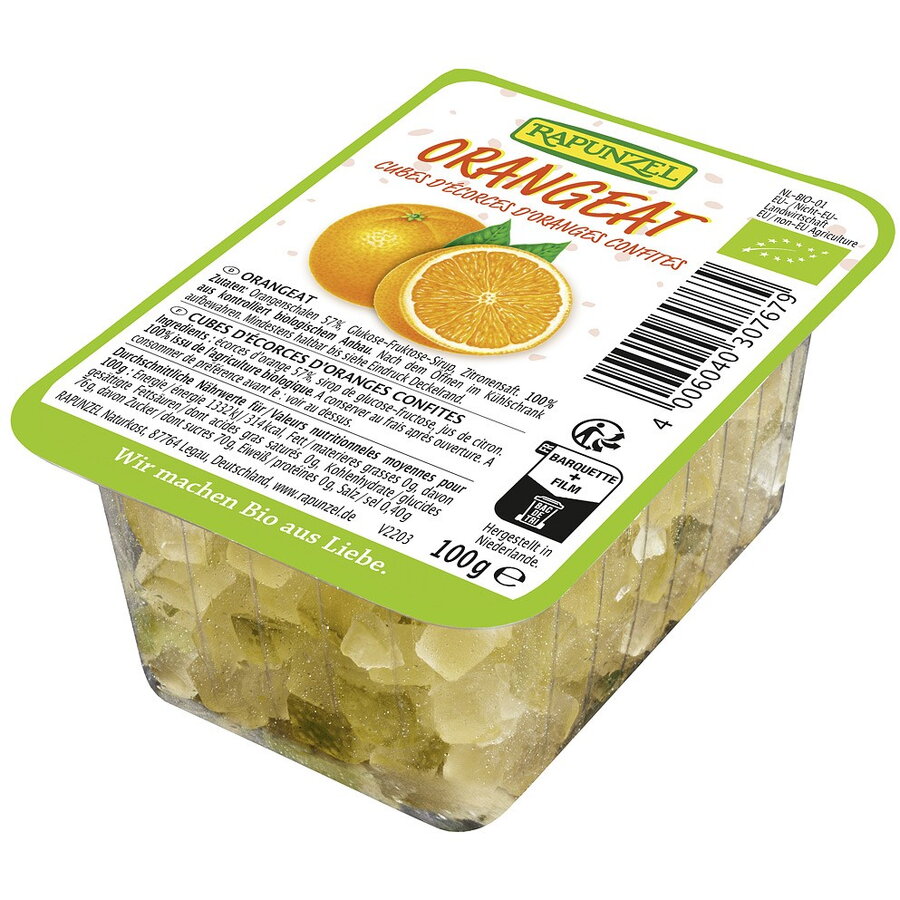 Coaja de portocala confiata bio Rapunzel, 100g