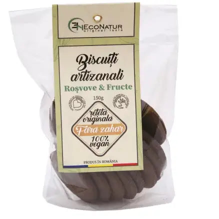 Biscuiti artizanali cu roscove si fructe uscate fara zahar, 150 gr, Econatur