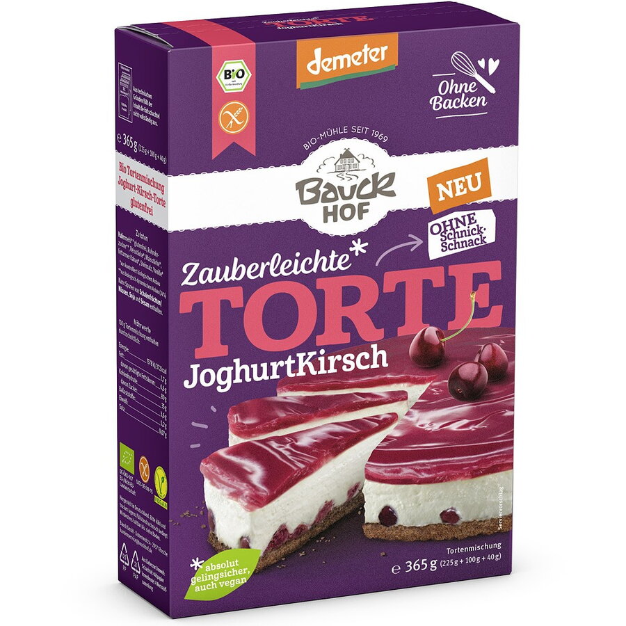 Mix pentru tort bio cu iaurt si cirese fara gluten 365g