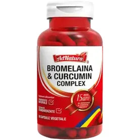 Bromelaina si Curcumin complex, 30 capsule, AdNatura