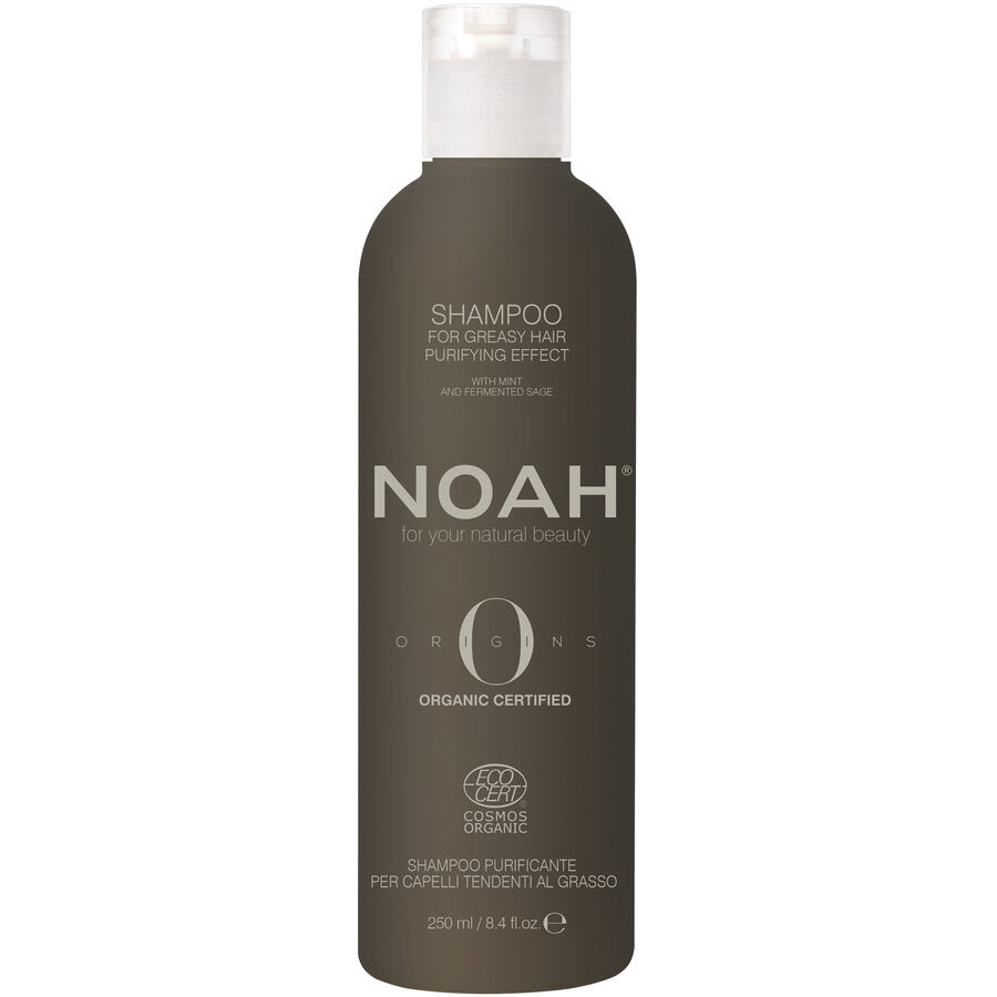 Sampon BIO purificator cu ulei esential de menta pentru par si scalp gras, Noah, 250 ml