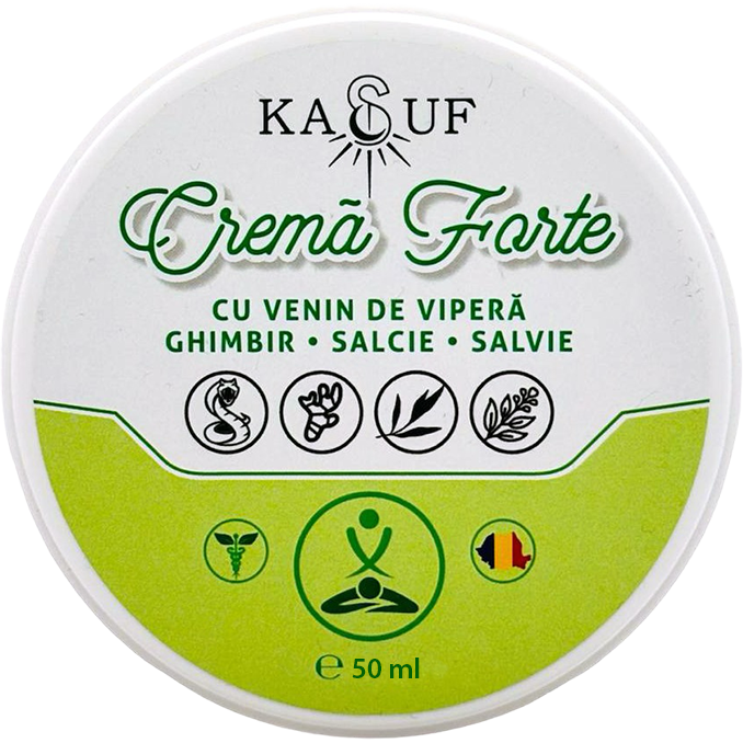 Crema Forte cu venin de vipera, ghimbir, salcie si salvie, 50 ml, Kasuf