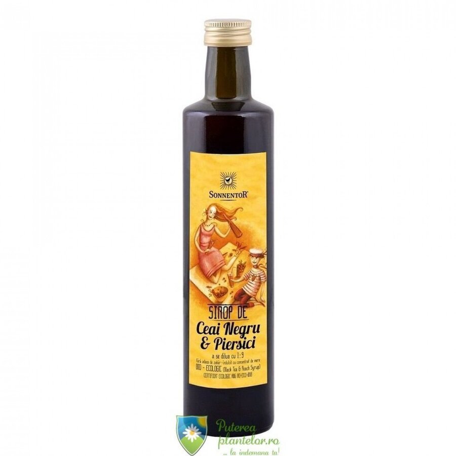 Sirop Ice Tea Bio Ceai negru si Piersici fara zahar 500 ml