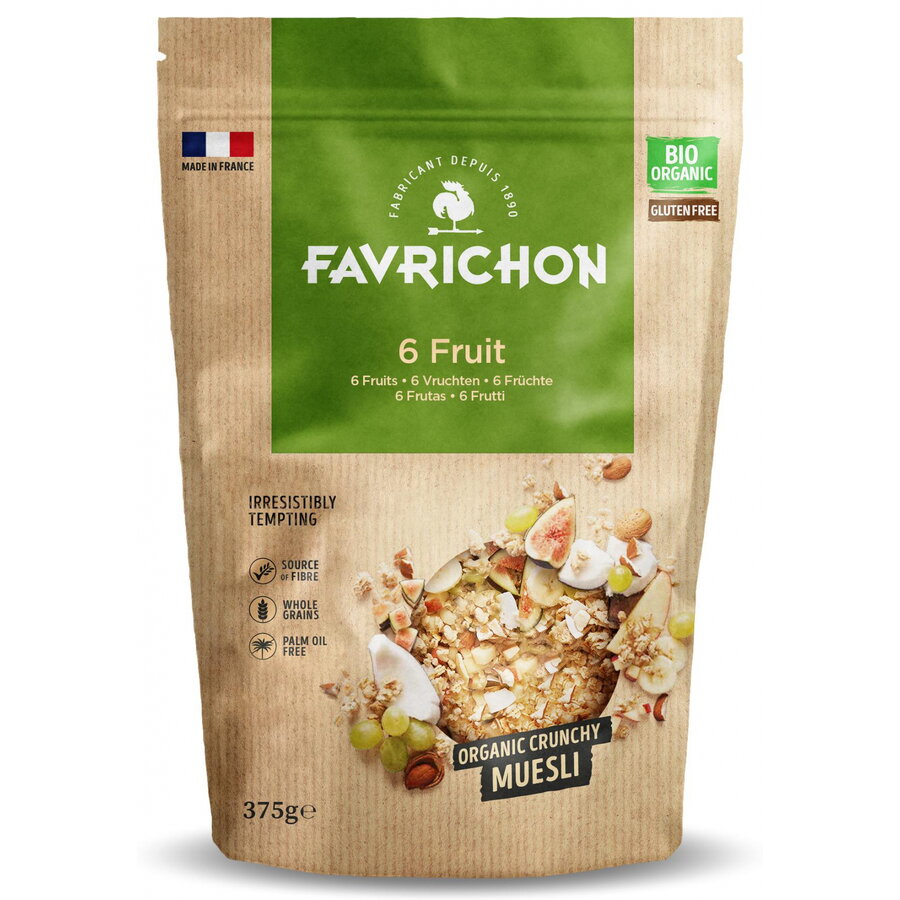 Musli crocant BIO cu 6 fructe si nuci Favrichon 375 g