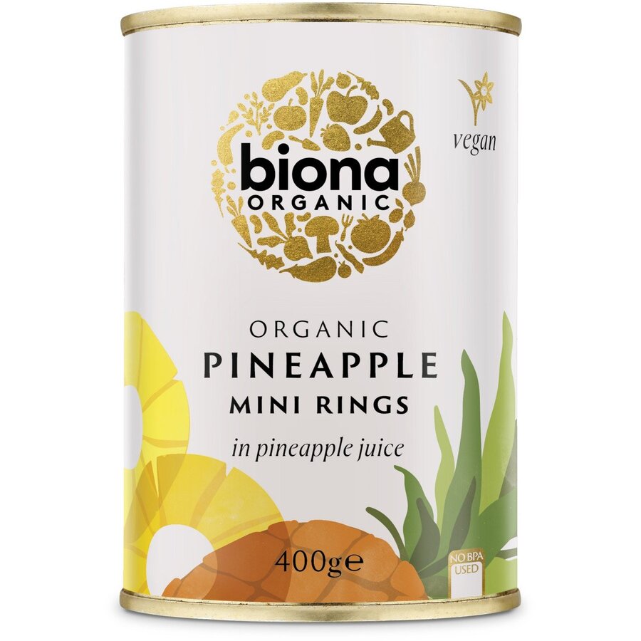 Rondele mini de ananas in suc de ananas bio 400g