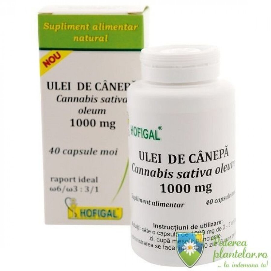 Ulei de Canepa 1000mg 40 capsule