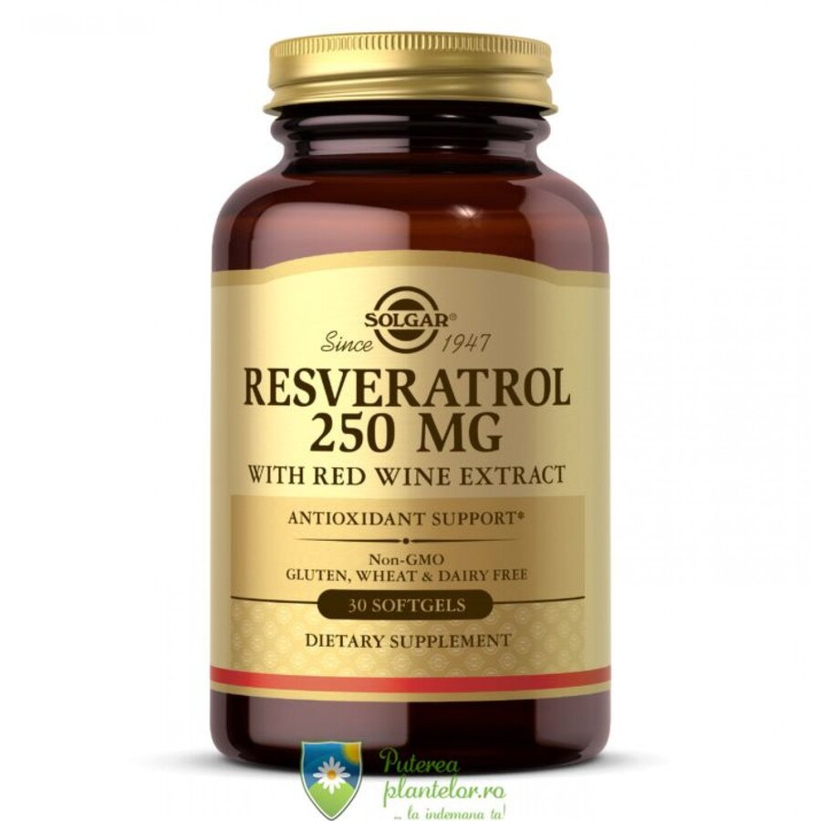 Resveratrol 250mg cu extract de vin rosu 30 capsule moi