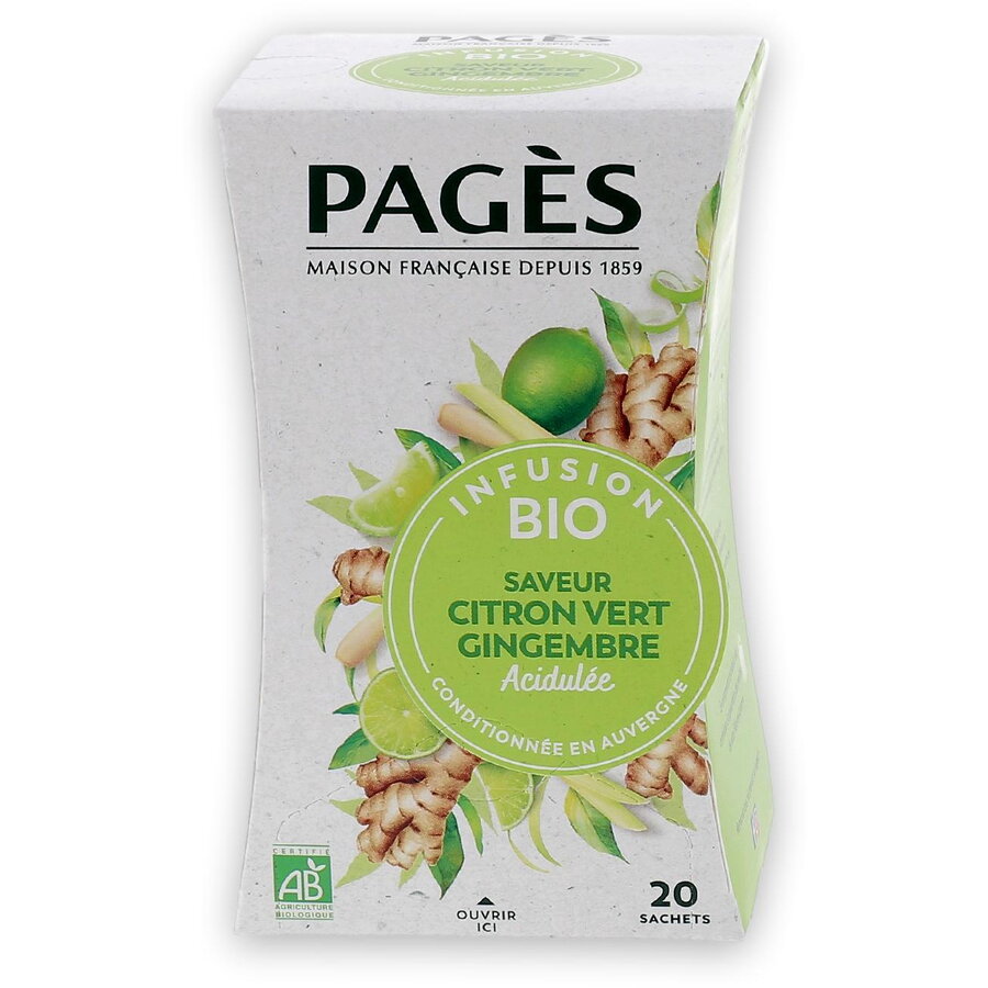 Ceai BIO pentru revigorare (lamaie verde, ghimbir) Pages 20 plicuri