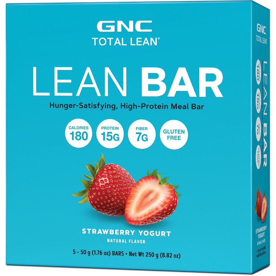 Gnc Total Lean Lean Bar  Baton Proteic Cu Aroma De Capsuni Si Iaurt 50g