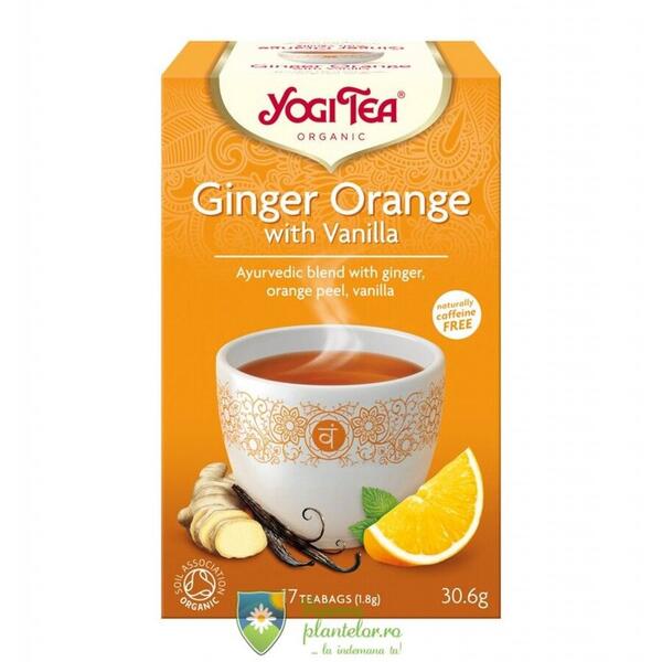 Yogi Tea Ceai Bio Ghimbir, portocale si vanilie 30.6 gr (17 plicuri)