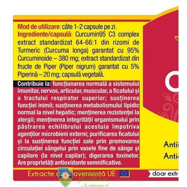 Herbagetica Curcumin 95+ C3 complex 60 capsule + 10 cps Cadou