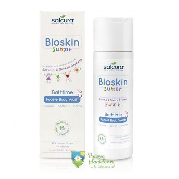 Salcura Gel dus Bioskin Junior bebelusi si copii piele uscata cu eczeme 200 ml