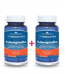 Herbagetica Ashwagandha 60 capsule + 60 cps 1/2 Gratis