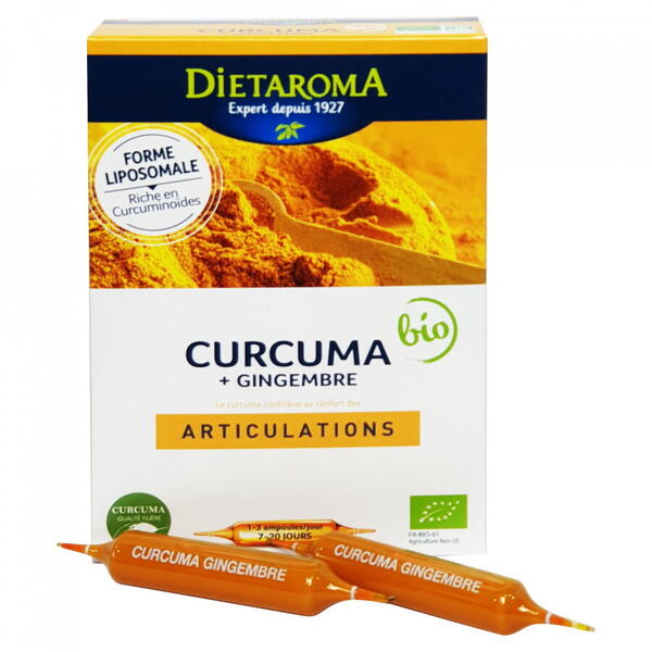 Dietaroma Turmeric Bio si ghimbir (Curcuma) 20 fiole*10 ml